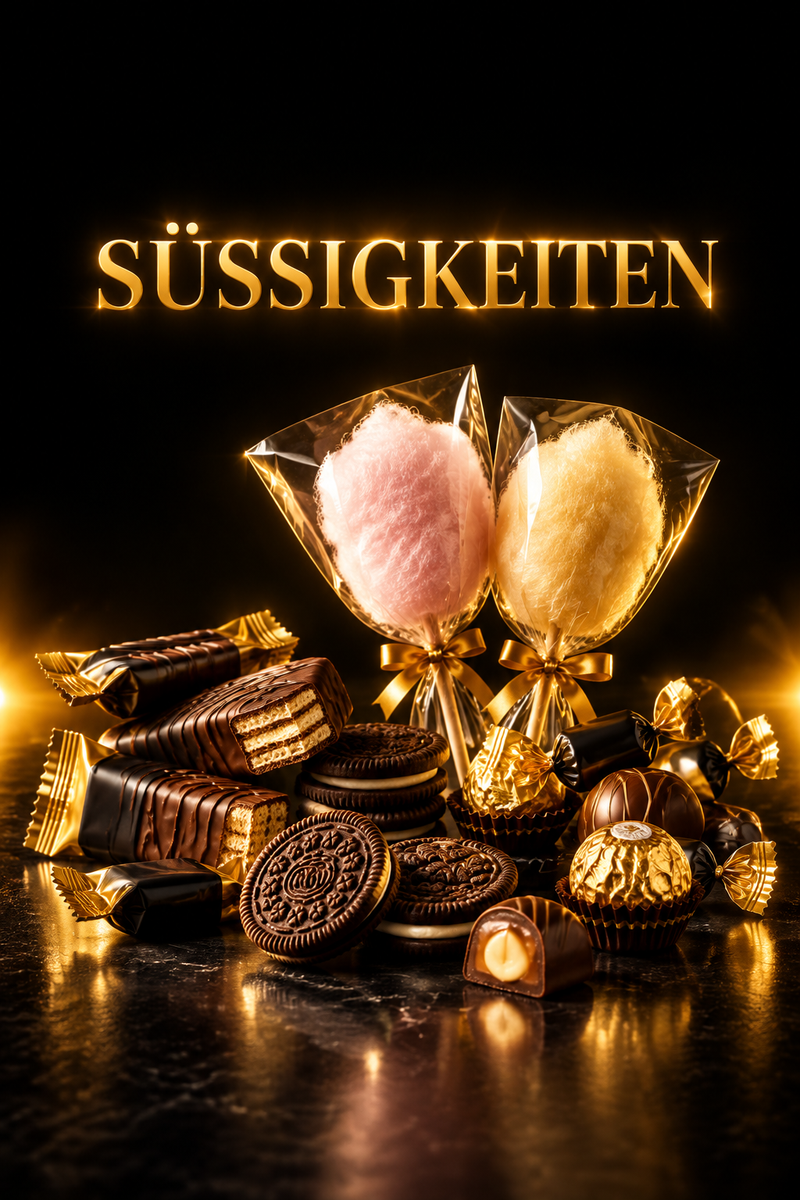 Süßigkeiten in Schwarz-Gold