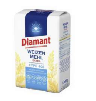 Diamant Weizenmehl Extra Fein Type 405 in der 1-kg-Packung