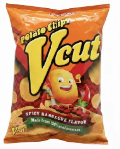 POTATO CHIPS SPITEY BARBECUE FLAVOR 60 g VCUT (Chips ng Patatas na may lasang Barbecue na Maanghang, 60g VCUT)
