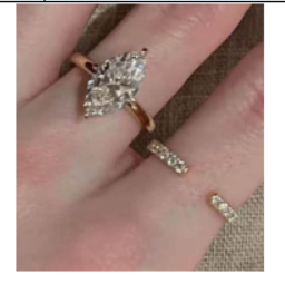 Marquise Solitaire & Crystal Open Band Ring Set – Gold, 2 Stück