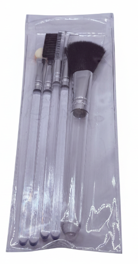 PINSEL SET 5 Teilig – Transparent – Makeup – Neutrale Griffe