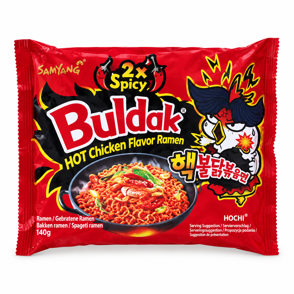 Buldak 2× Spicy 140 g Vorderseite