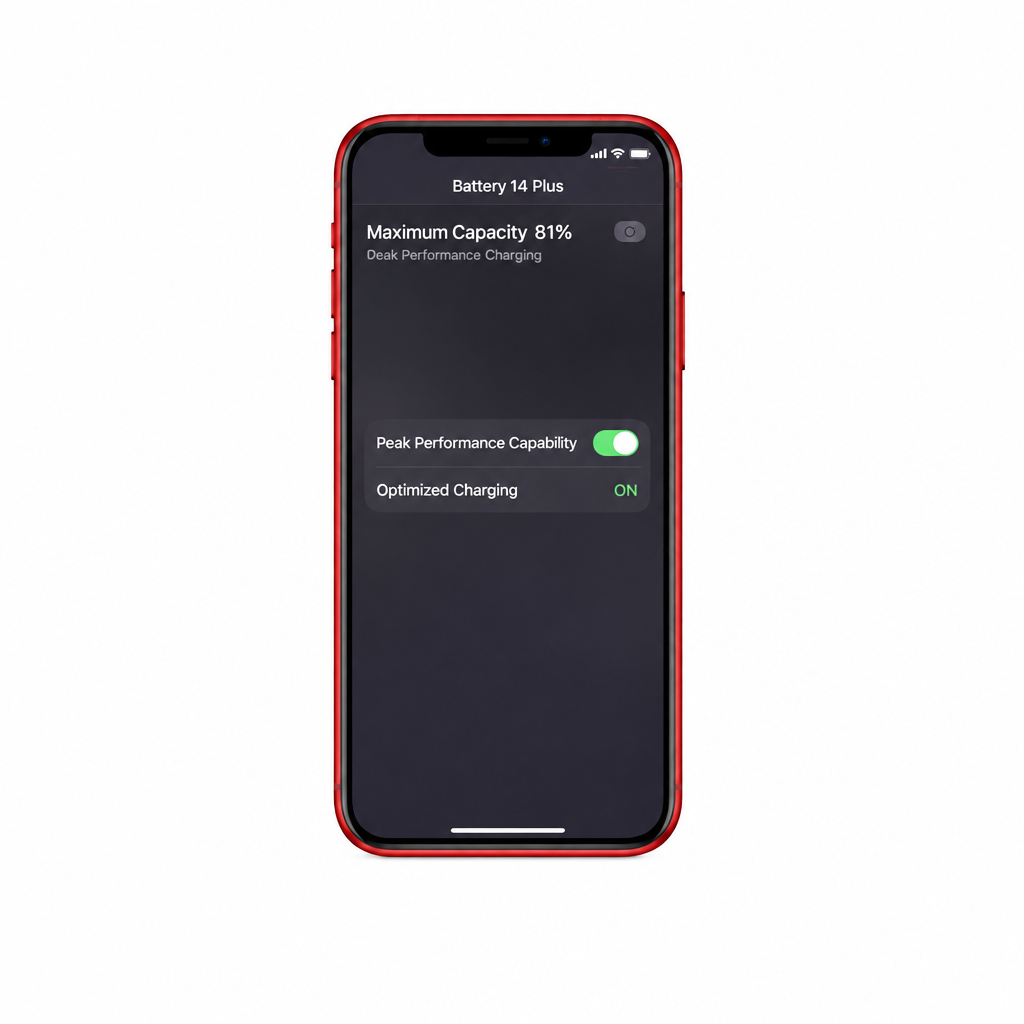 iPhone mit Batterieanzeige