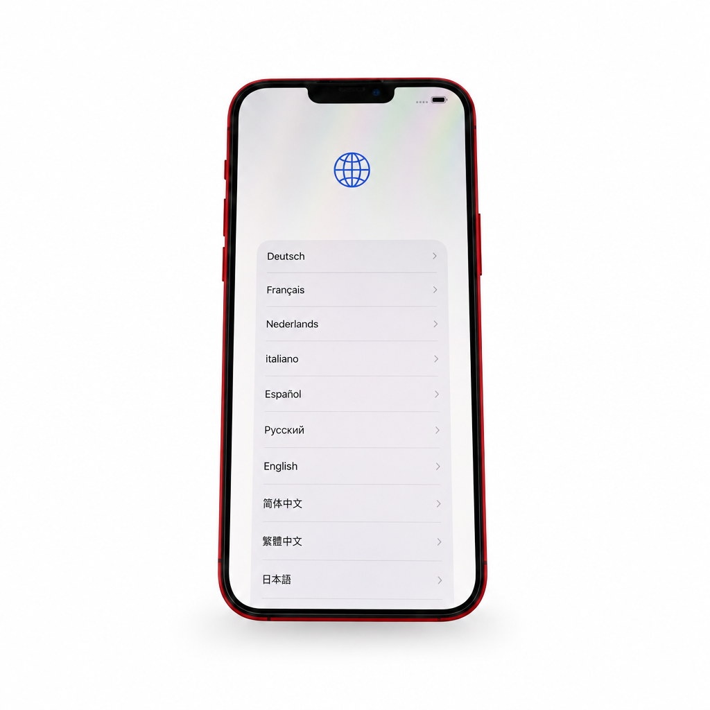 iPhone mit Sprachauswahl
