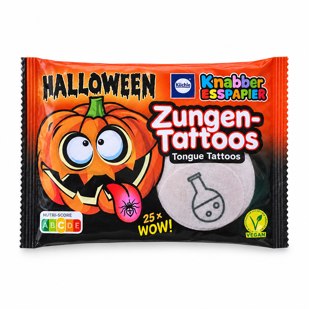 Küchle Halloween Zungen-Tattoos Vorderseite