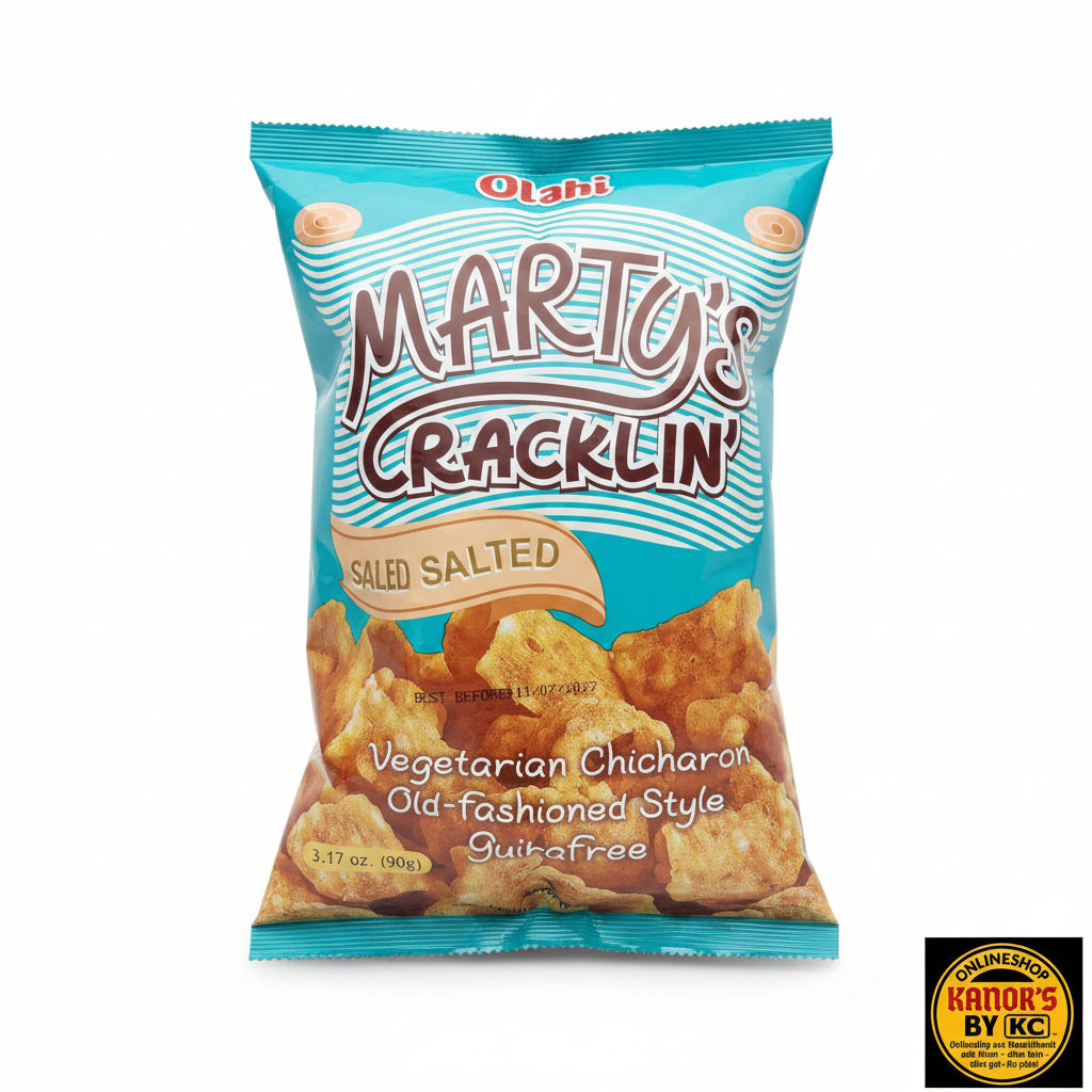 Marty's Cracklin Salted – weißer Hintergrund mit Logo