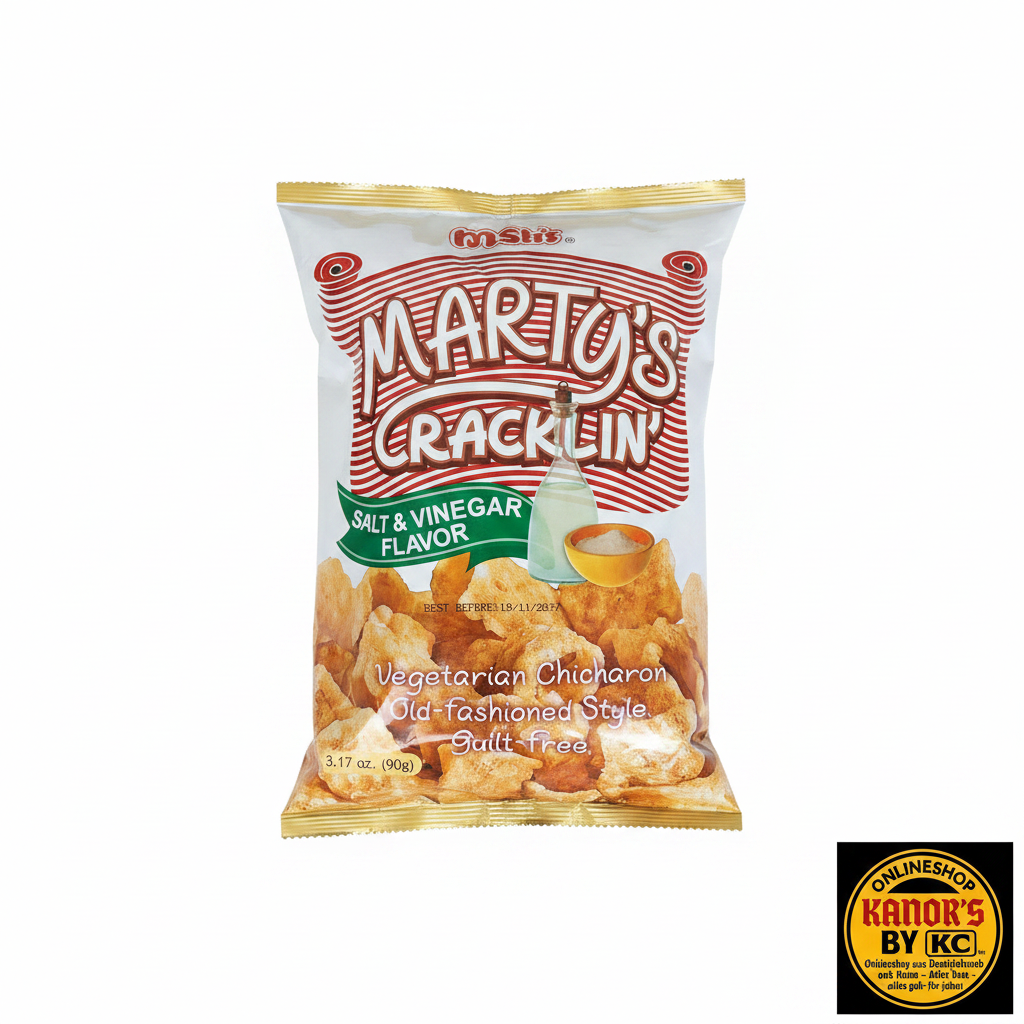 Marty's Cracklin – weißer Hintergrund mit Logo