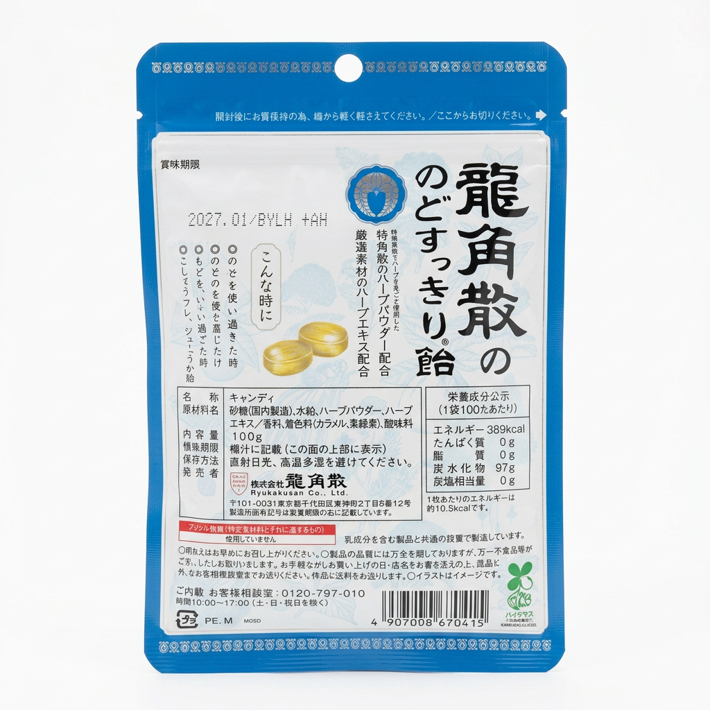 Ryukakusan Rückseite auf Weiß