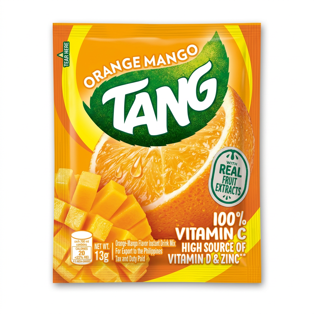 Tang Orange Mango, Vorderseite mit weißem Hintergrund